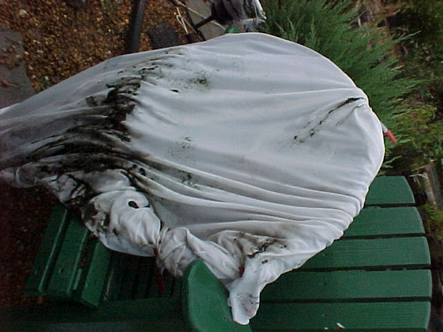 laundry basket that had a piece of "t-shirt" material
